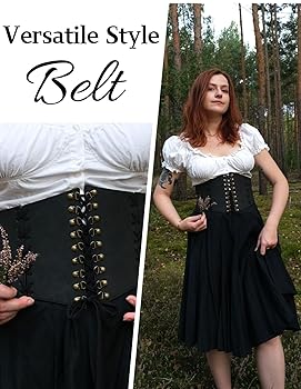 Women Black Belt for Dress Wide Elastic Belt Stretch Cinch